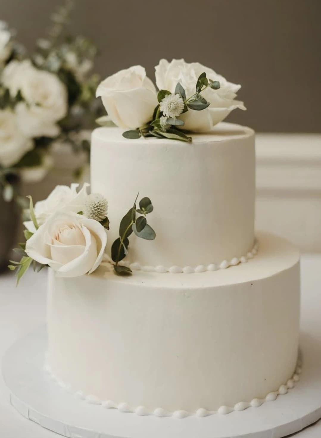 Plain White Wedding Cake
