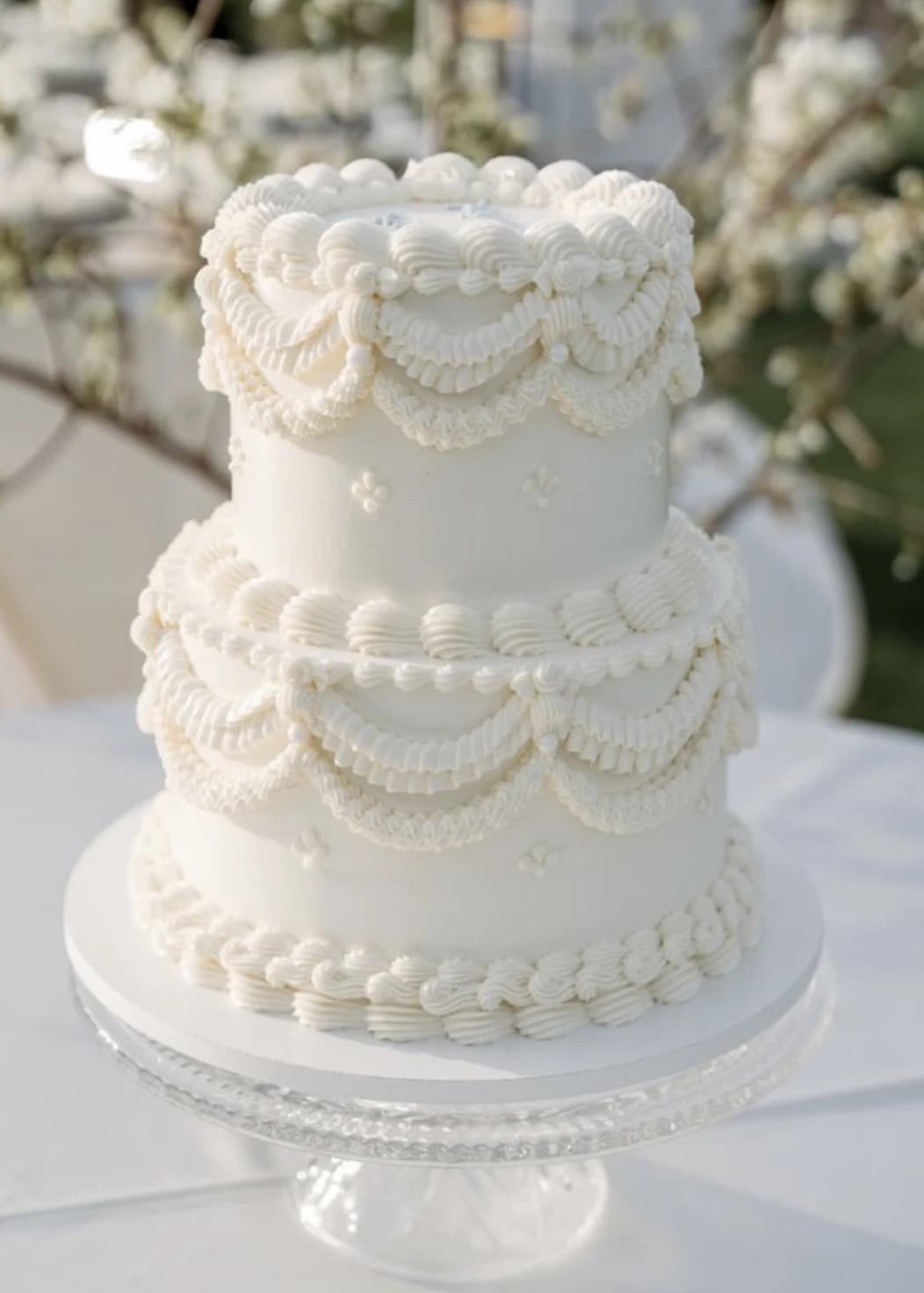 Outside Table Wedding Cake